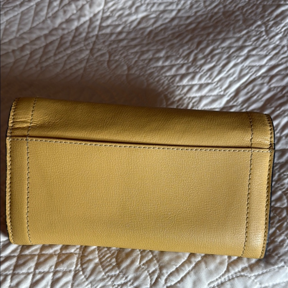 Michael Kors Yellow Leather Wallet with Gold Clasp - Picture 3 of 5